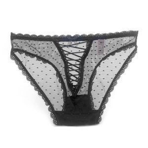 Culotte transparente sexy en dentelle, culotte en maille respirante