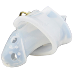 Cage de chasteté en silicone blanc avec pointes internes
