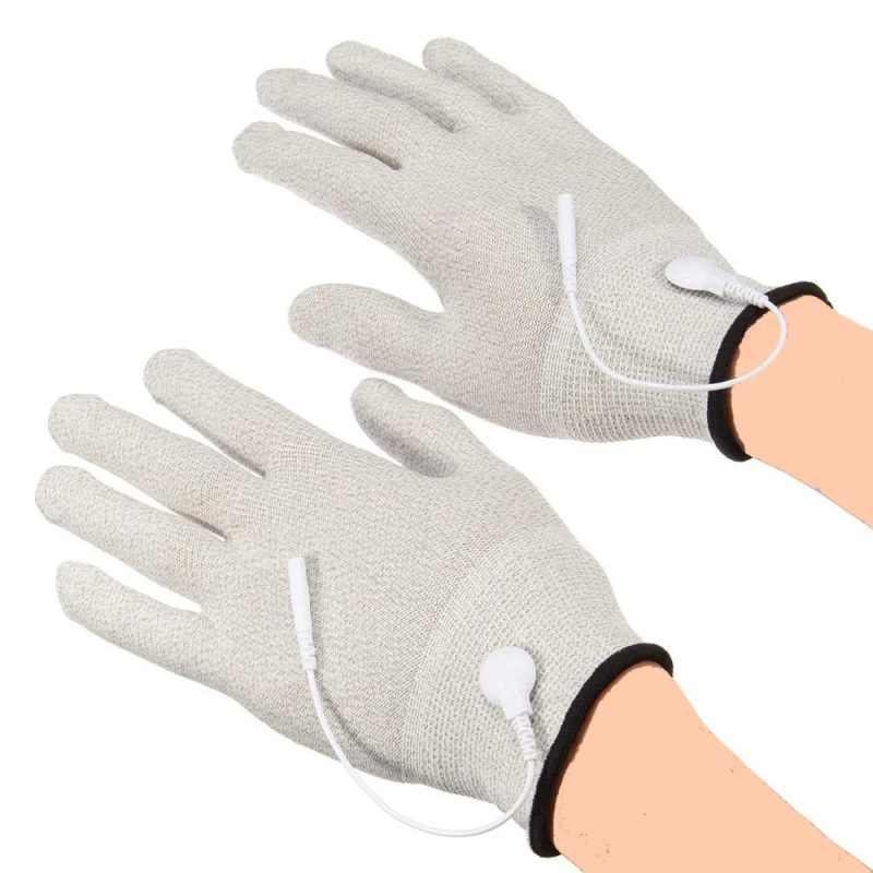 Gants conducteurs choc électrique blancs