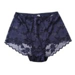 Taille haute sexy grande taille culotte à fleurs transparente