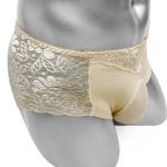 Dentelle florale sur culotte avec pochette pénis