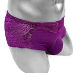 Culotte florale dentelle avec pochette pénis