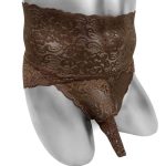 Slip gaine pénienne dentelle fleurie