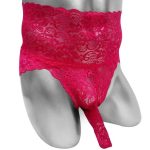 Slip en dentelle fleurie avec gaine pénienne